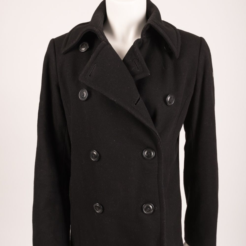 J.Crew Women's Melton Pea Coat Jacket Black S